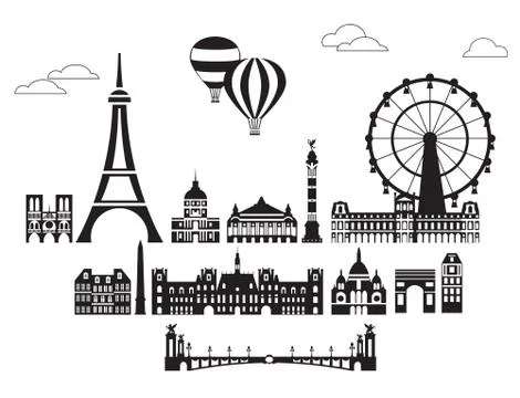 Paris City Skyline vector, part  6 Stock-Illustration