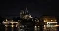 Paris City Tourist People Visit Notre Dame Cathedral Famous Landmark Night Light 4k or 4k+ Resolution