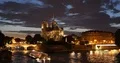 Paris City with Tourists People Visit Notre Dame Cathedral Famous Landmark Night 4k or 4k+ Resolution