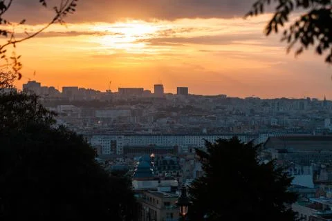 Paris cityscape during sunset 写真素材