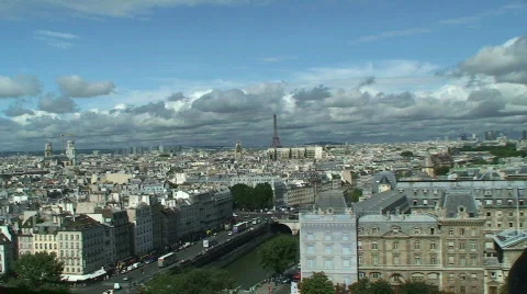 Paris Cityscape with Eiffel Tower 库存影片 491018