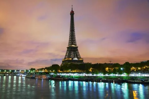 Paris cityscape with Eiffel tower Paris cityscape with Eiffel tower early ... Stock Photos