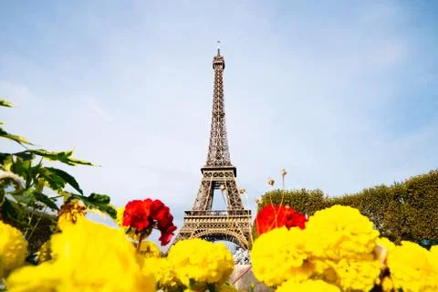 Paris cityscape with Eiffel Tower Stock Photos