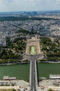 Paris Cityscape from the Eiffel tower Stock Photos