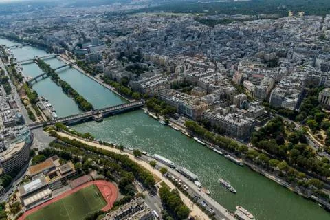Paris Cityscape from the Eiffel tower Stock Photos