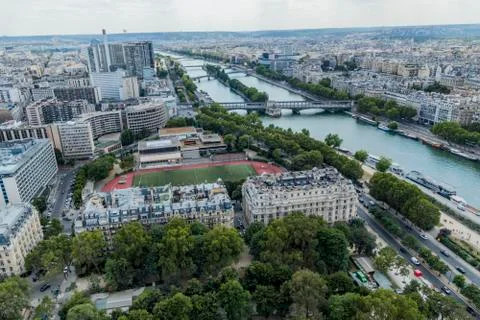 Paris Cityscape from the Eiffel tower Stock Photos
