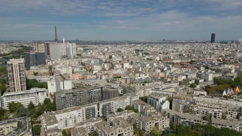 Paris cityscape showing Eiffel Tower and urban skyline Stock Footage 344839936