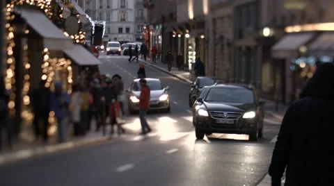 Paris Cityscape at Sunset Stock Footage 47209345