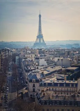 Paris cityscape with view to the Eiffel Tower, France. Beautiful parisian a.. Stock Photos