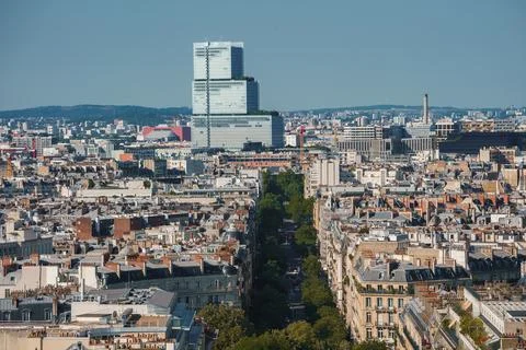 Paris Cityscape View from Eiffel Tower Stock Photos