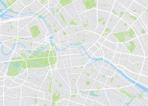 Paris colored vector map Stock Illustration