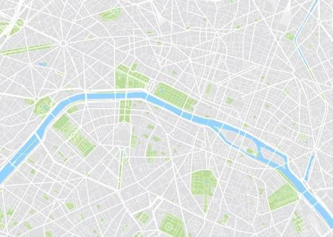 Paris colored vector map Stock Illustration