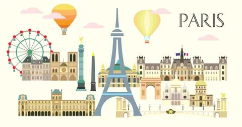 Paris colorful vector, part  5 库存插图