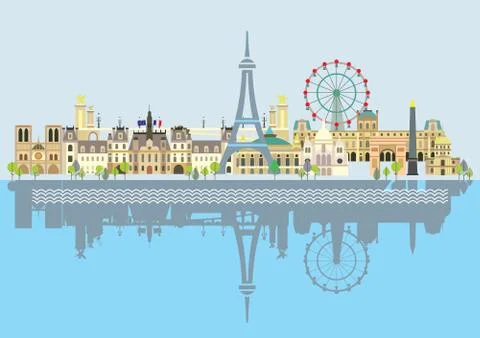 Paris colorful vector, part  9 库存插图