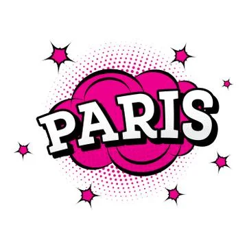 Paris. Comic Text in Pop Art Style. イラスト素材