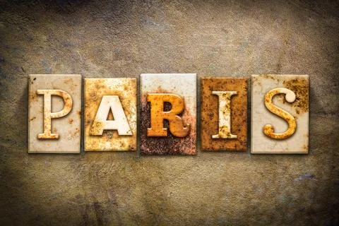 Paris Concept Letterpress Leather Theme 스톡 일러스트