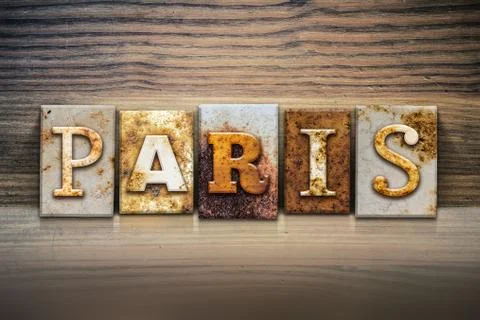 Paris Concept Letterpress Theme Stock Illustration