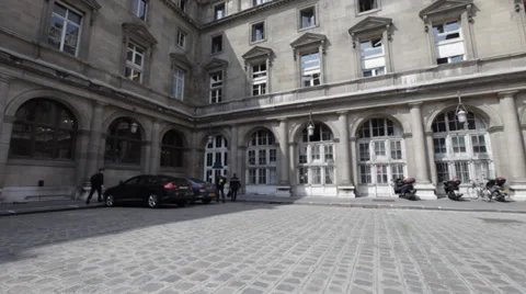 PARIS COURTYARD BUILDING Stock Footage 28675394