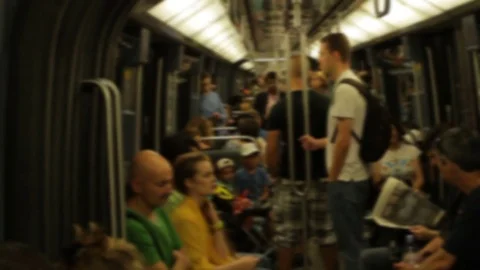 Paris - crowd in the subway, Blurry Stock Footage 70868470
