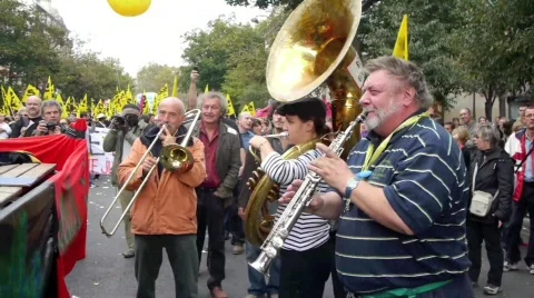 Paris demonstration 2. Stock Footage 862232