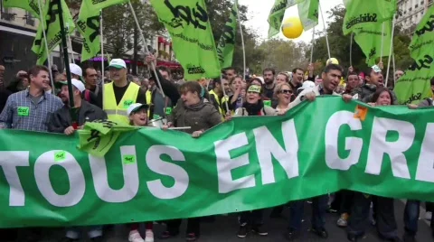 Paris demonstration. Stock Footage 862190