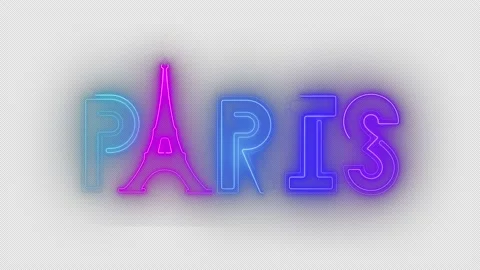 Paris digital text typography. Paris city name design concept. Stock Footage 280888892
