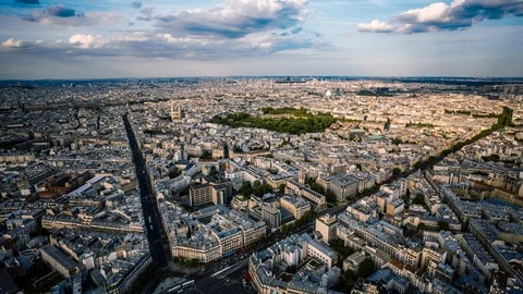 Paris downtown high angle view time lapse 스톡 동영상 119029749