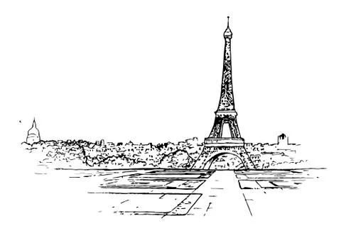 Paris drawing Stock Illustration