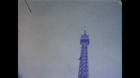 Paris Eiffel Tower 8mm Cine Stock Footage 10865971