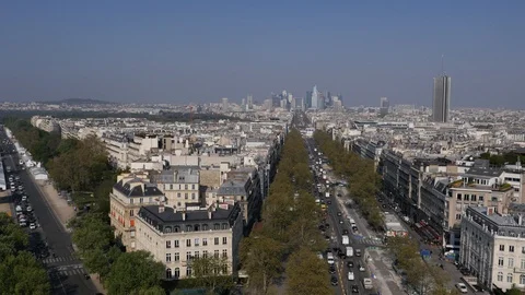 Paris, Eiffel tower, Aerial view, Spring, France, Europe Stock Footage 112598734