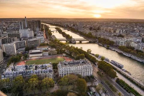 Paris, Eiffel tower, Aerial view, France Stock Photos