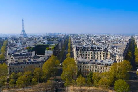 Paris, Eiffel tower, Aerial view, France Stock Photos
