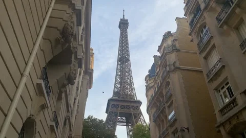 Paris Eiffel Tower and Champ de Mars in Paris, France. Stock Footage 253719009