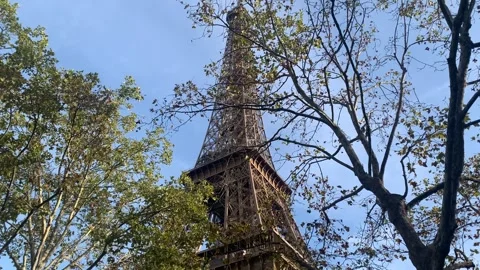 Paris Eiffel Tower and Champ de Mars in Paris, France. Stock Footage 253719129