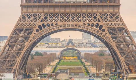 Paris Eiffel Tower and Champ de Mars in Paris Foto stock