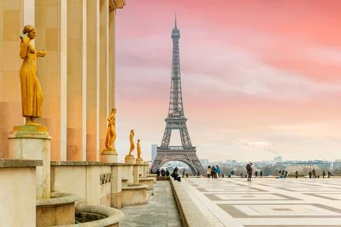 Paris Eiffel Tower and Champ de Mars in Paris Foto stock