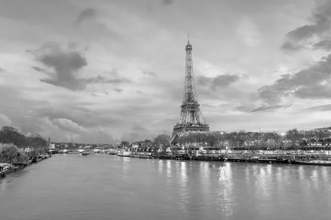 Paris Eiffel Tower and Champ de Mars in Paris Foto stock