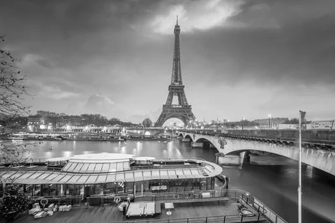 Paris Eiffel Tower and Champ de Mars in Paris Foto stock