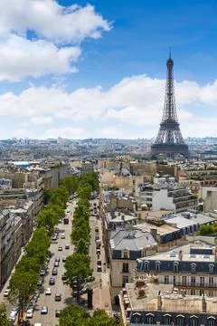 Paris Eiffel tower and skyline aerial France Stock Photos
