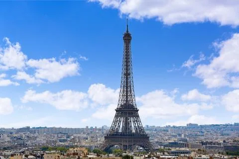 Paris Eiffel tower and skyline aerial France Stock Photos