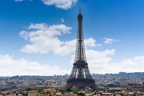 Paris Eiffel tower and skyline aerial France Stock Photos