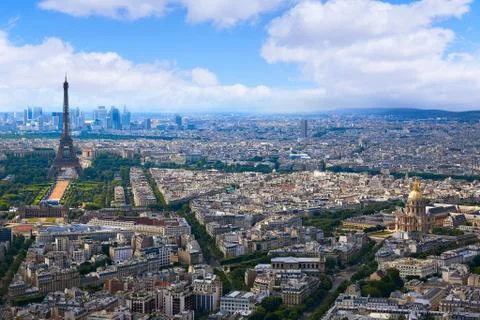 Paris Eiffel tower and skyline aerial France 스톡 사진