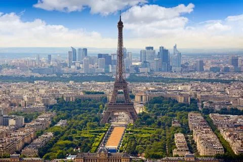 Paris Eiffel tower and skyline aerial France 스톡 사진