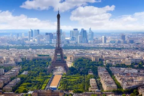 Paris Eiffel tower and skyline aerial France 스톡 사진