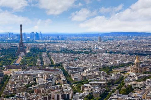Paris Eiffel tower and skyline aerial France Stock Photos