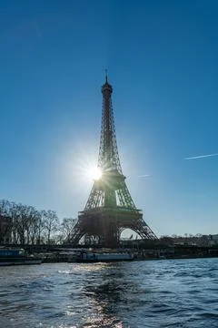 Paris, the Eiffel Tower in backlight Stock Photos