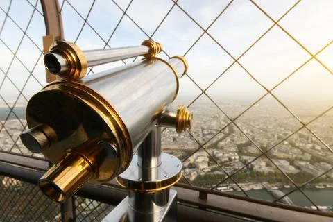 Paris Eiffel Tower binoculars Foto stock