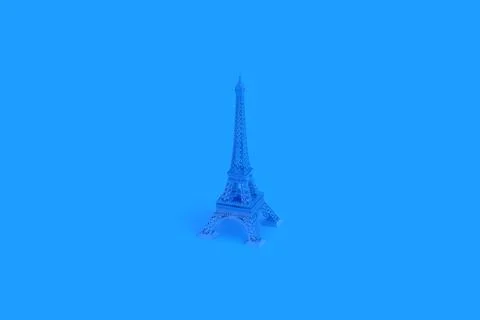 Paris Eiffel Tower on a blue background with copy space Ilustración de archivo