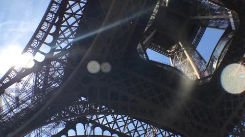 Paris Eiffel Tower from the bottom. Paris tours. Video stock 82938287