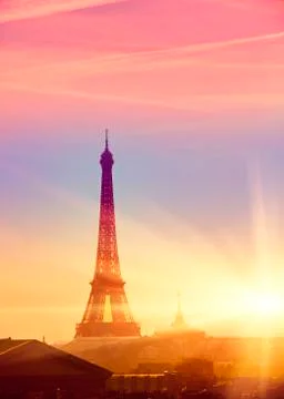 Paris. Eiffel Tower during a sunset. Foto stock